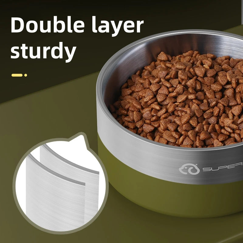 Stainless steel anti knock dog slow pet bowl.