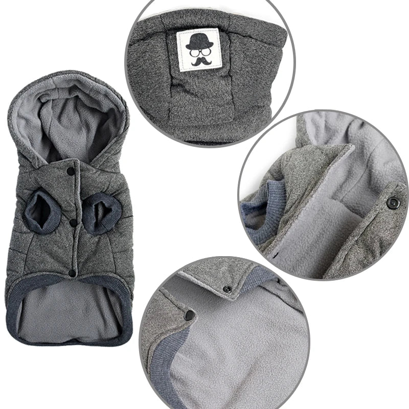 Winter Warm Dog Hooded Jackets S-XXL