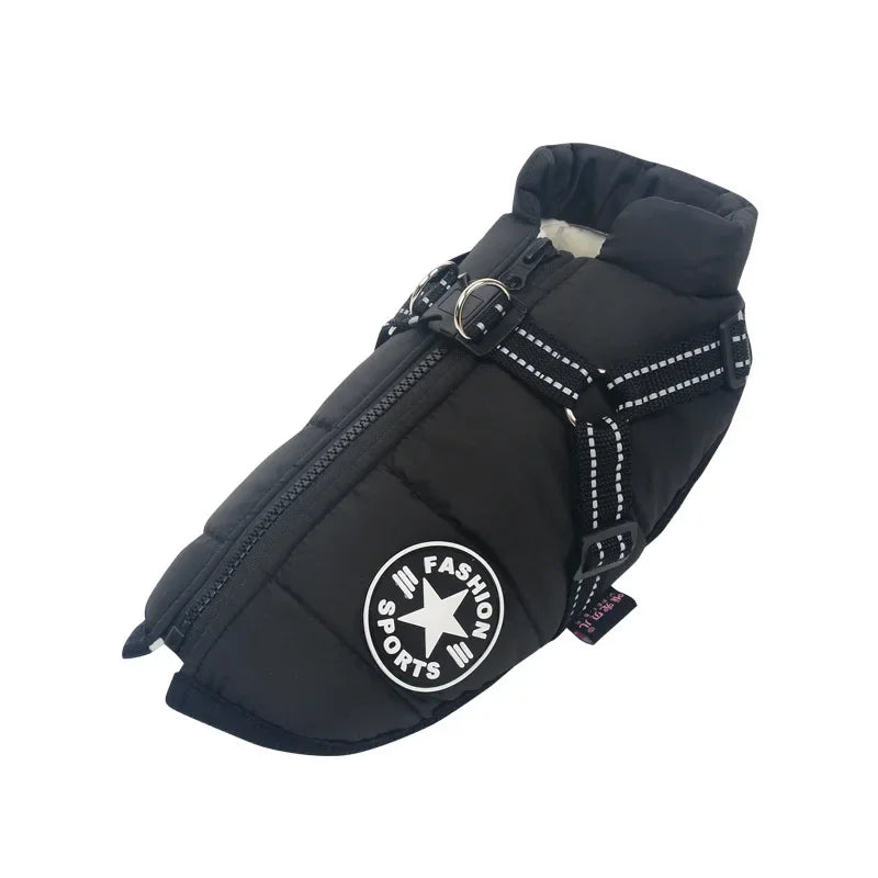 Waterproof winter jacket with harness