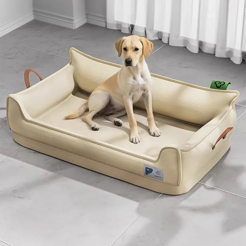 Waterproof Orthopedic Leather Dog Bed
