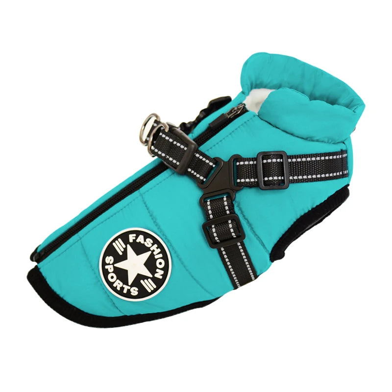 Waterproof winter jacket with harness
