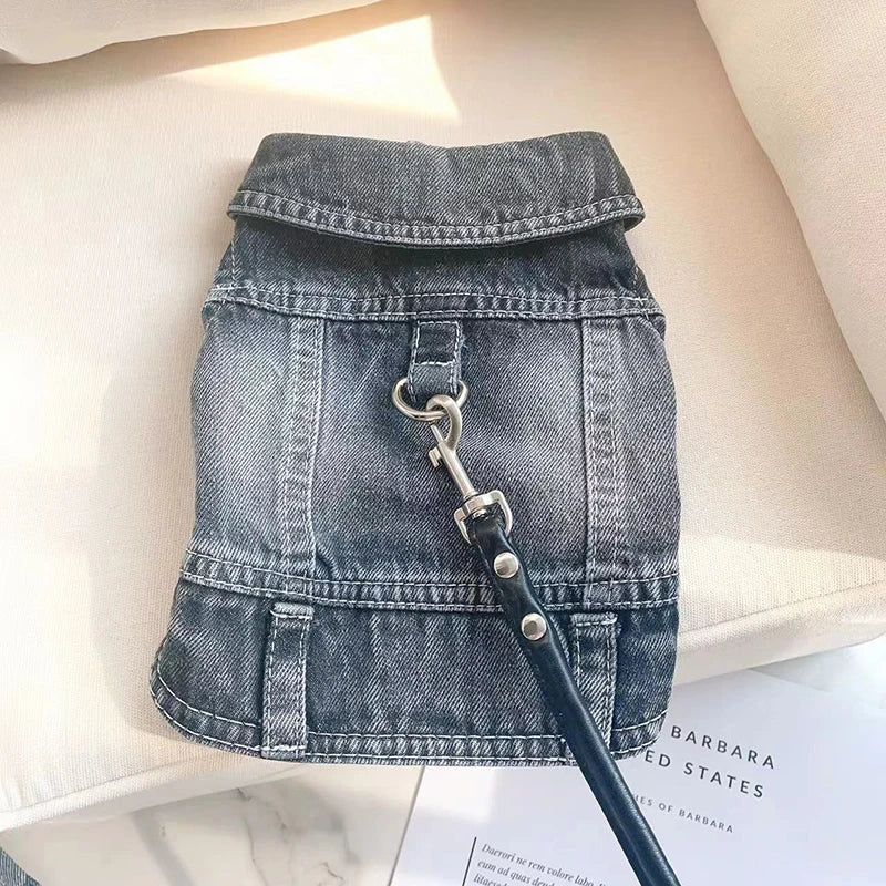 Pet Denim Vest with D-Ring