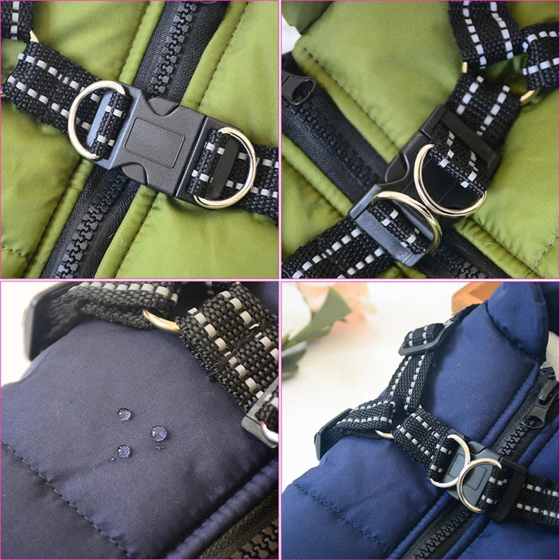 Waterproof winter jacket with harness