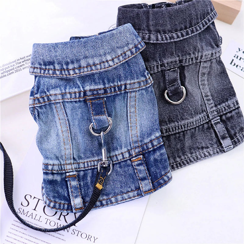Pet Denim Vest with D-Ring