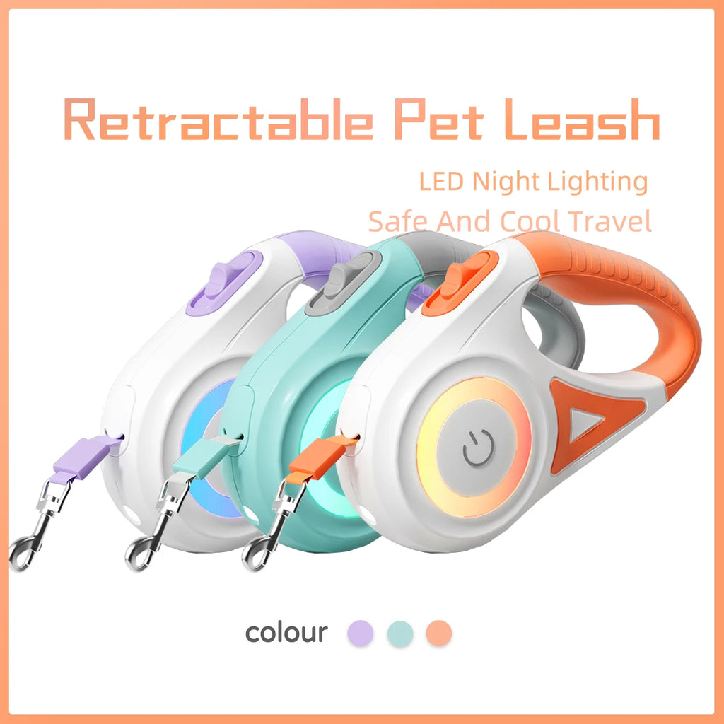 Retractable Dog Leash with LED light