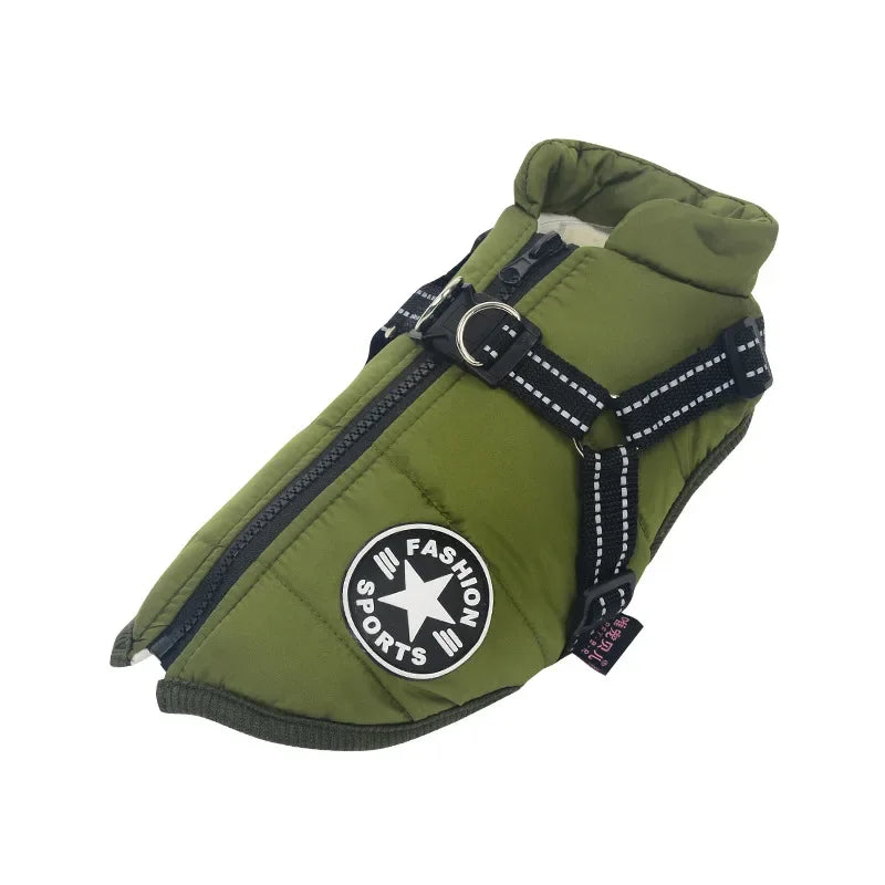 Waterproof winter jacket with harness