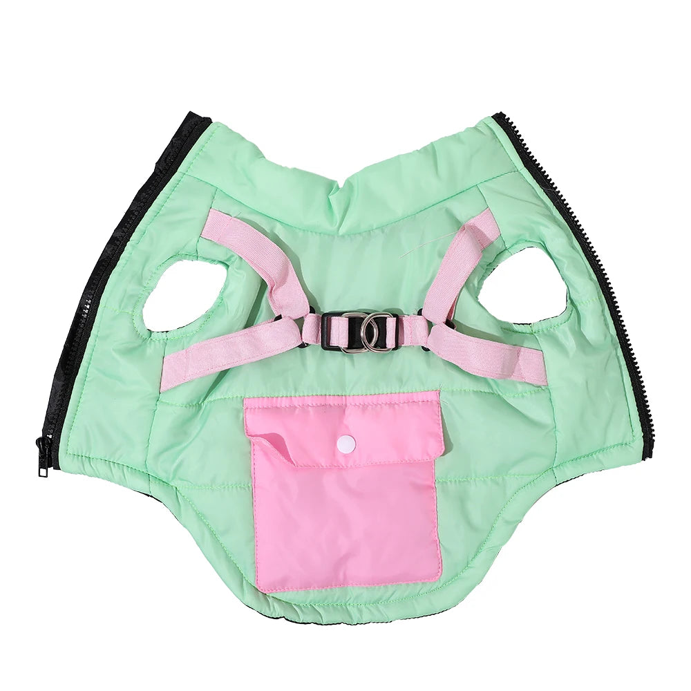 Winter Warm dog Jacket with Harness