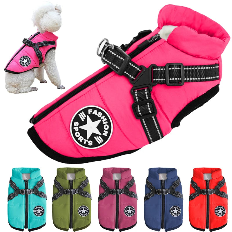 Waterproof winter jacket with harness