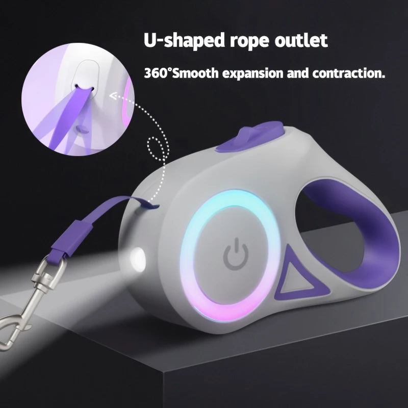 Retractable Dog Leash with LED light